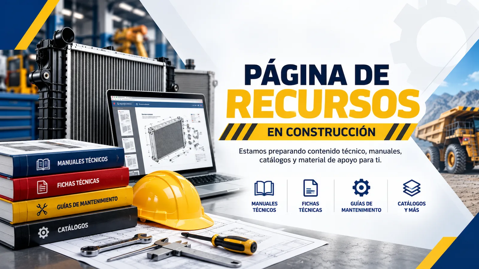 Página de Recursos de Radiadores Luque en construcción. Próximamente estarán disponibles manuales técnicos, fichas y guías de mantenimiento.